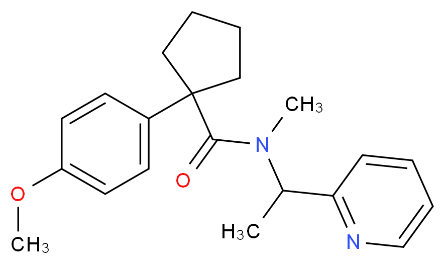 1-(4-methoxyphenyl)-N-methyl-N-(1-pyridin-2-ylethyl)cyclopentanecarboxamide_分子结构_CAS_)