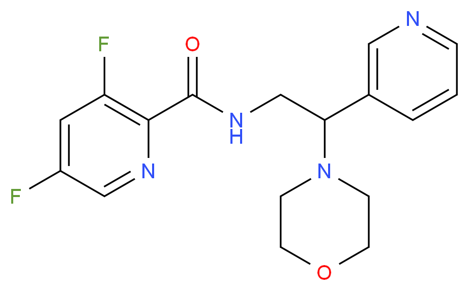 3,5-difluoro-N-(2-morpholin-4-yl-2-pyridin-3-ylethyl)pyridine-2-carboxamide_分子结构_CAS_)