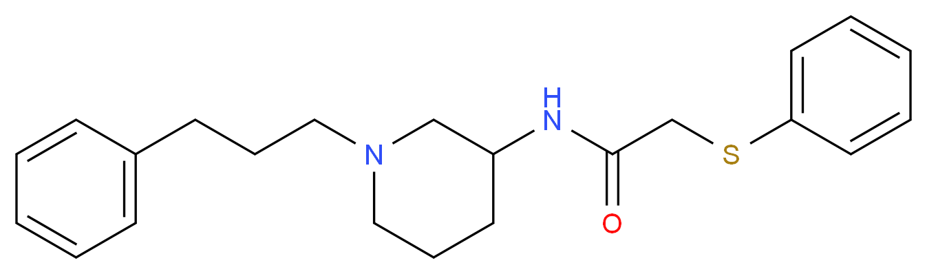 N-[1-(3-phenylpropyl)-3-piperidinyl]-2-(phenylthio)acetamide_分子结构_CAS_)