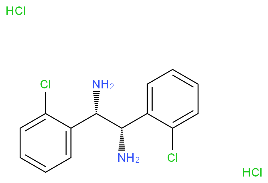 (1S,2S)-1,2-bis(2-chlorophenyl)ethane-1,2-diamine dihydrochloride_分子结构_CAS_1052707-24-0