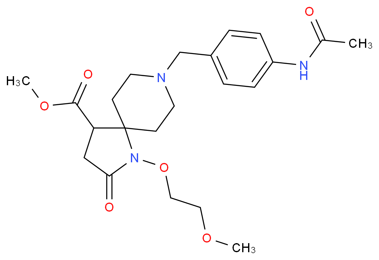 methyl 8-[4-(acetylamino)benzyl]-1-(2-methoxyethoxy)-2-oxo-1,8-diazaspiro[4.5]decane-4-carboxylate_分子结构_CAS_)