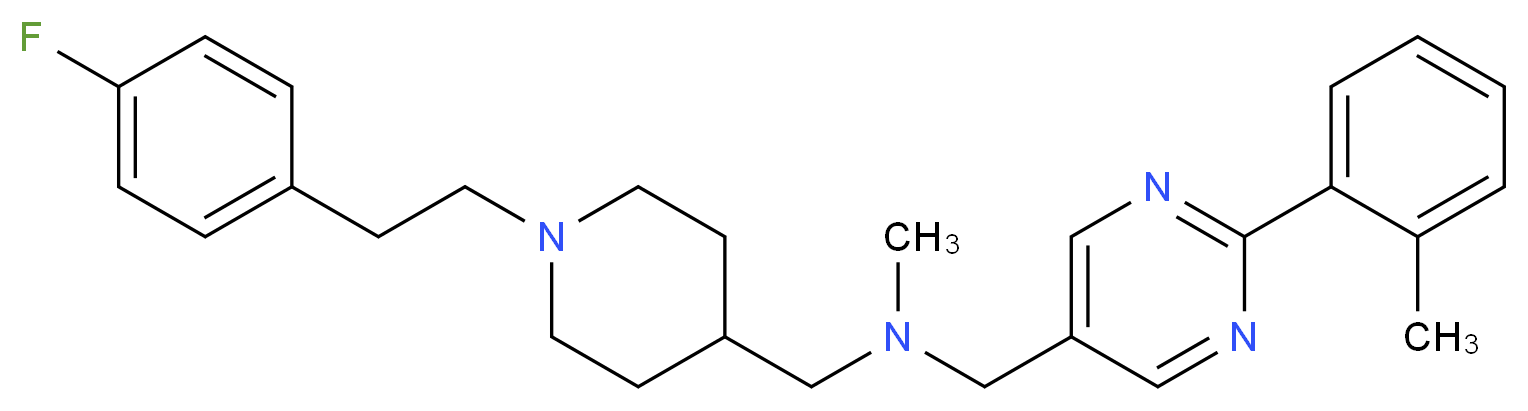 ({1-[2-(4-fluorophenyl)ethyl]-4-piperidinyl}methyl)methyl{[2-(2-methylphenyl)-5-pyrimidinyl]methyl}amine_分子结构_CAS_)