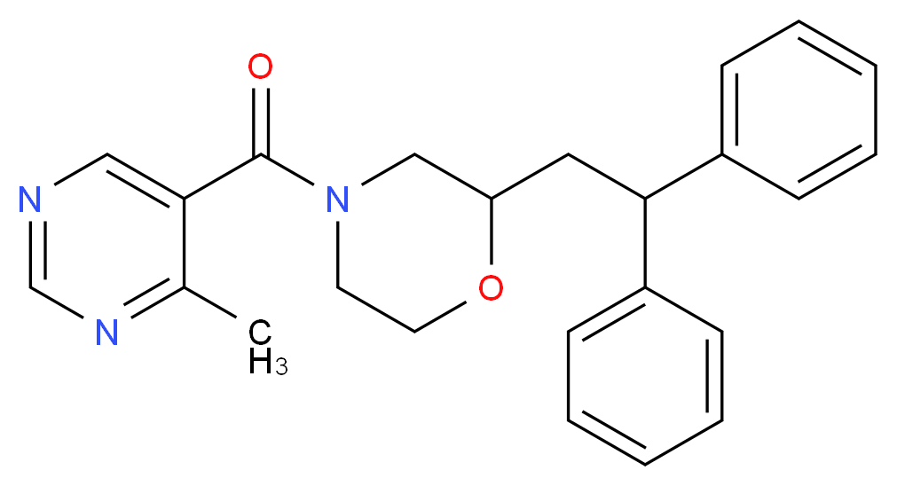 2-(2,2-diphenylethyl)-4-[(4-methyl-5-pyrimidinyl)carbonyl]morpholine_分子结构_CAS_)