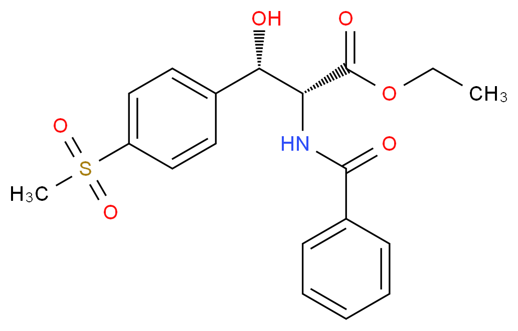 ethyl (2R,3S)-3-hydroxy-3-(4-methanesulfonylphenyl)-2-(phenylformamido)propanoate_分子结构_CAS_139164-32-2