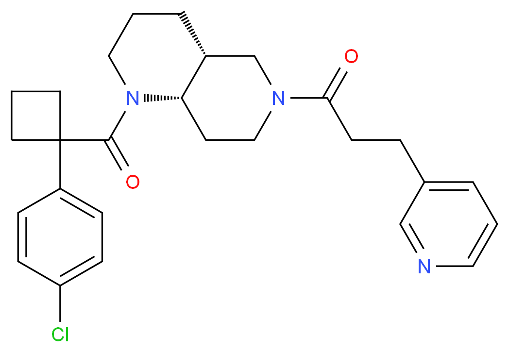 (4aR*,8aS*)-1-{[1-(4-chlorophenyl)cyclobutyl]carbonyl}-6-[3-(3-pyridinyl)propanoyl]decahydro-1,6-naphthyridine_分子结构_CAS_)