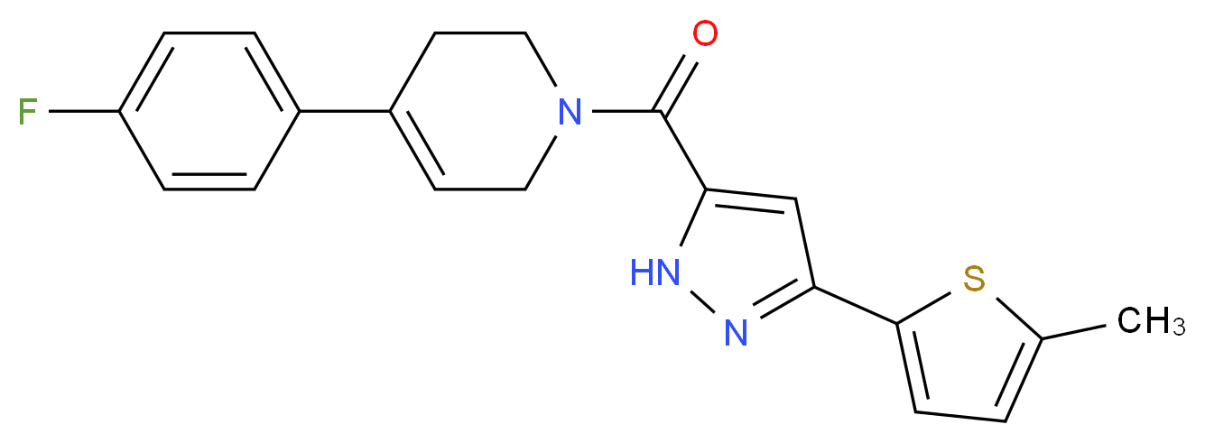 4-(4-fluorophenyl)-1-{[3-(5-methyl-2-thienyl)-1H-pyrazol-5-yl]carbonyl}-1,2,3,6-tetrahydropyridine_分子结构_CAS_)