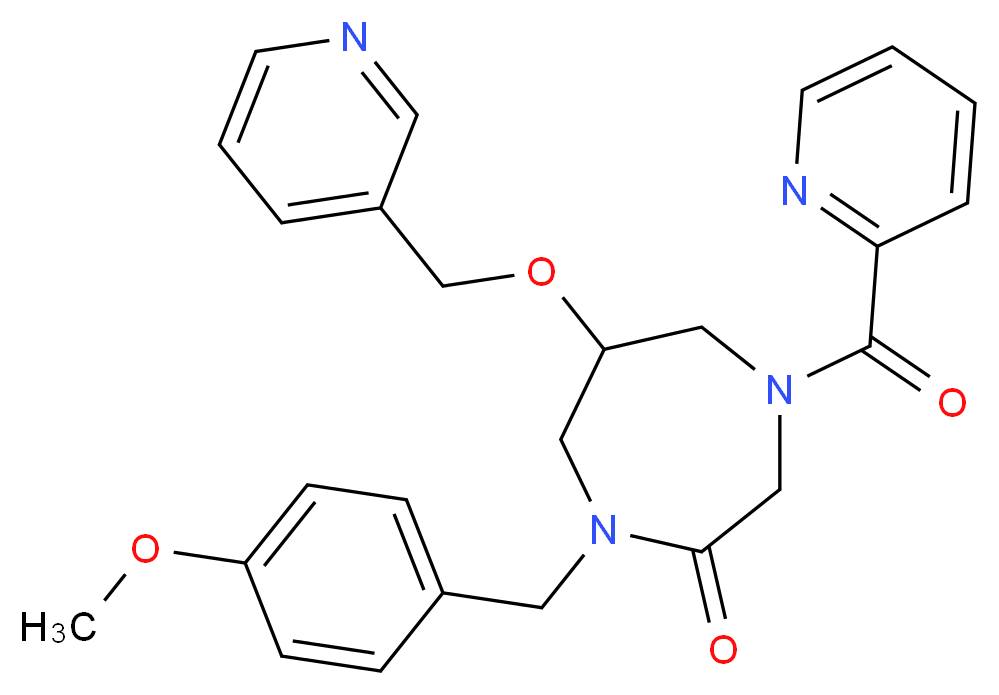 1-(4-methoxybenzyl)-4-(2-pyridinylcarbonyl)-6-(3-pyridinylmethoxy)-1,4-diazepan-2-one_分子结构_CAS_)