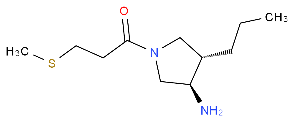 (3R*,4S*)-1-[3-(methylthio)propanoyl]-4-propyl-3-pyrrolidinamine_分子结构_CAS_)