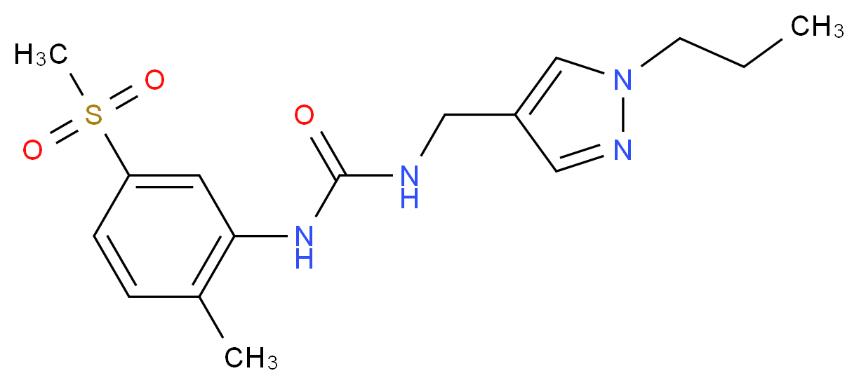 N-[2-methyl-5-(methylsulfonyl)phenyl]-N'-[(1-propyl-1H-pyrazol-4-yl)methyl]urea_分子结构_CAS_)