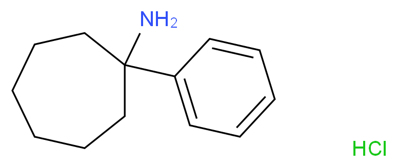 1-Phenylcycloheptylamine hydrochloride_分子结构_CAS_125802-37-1)