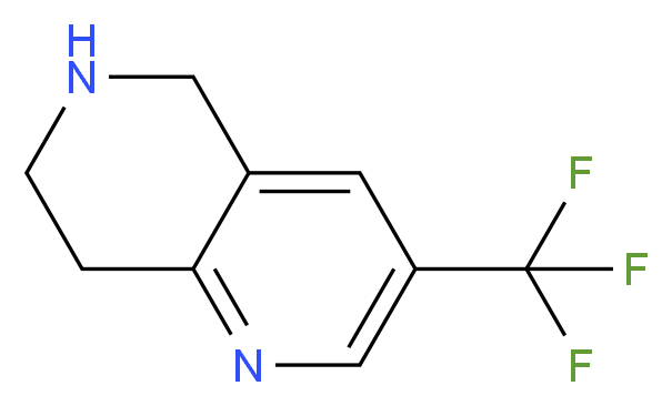 3-(TRIFLUOROMETHYL)-5,6,7,8-TETRAHYDRO-1,6-NAPHTHYRIDINE_分子结构_CAS_624734-27-6)