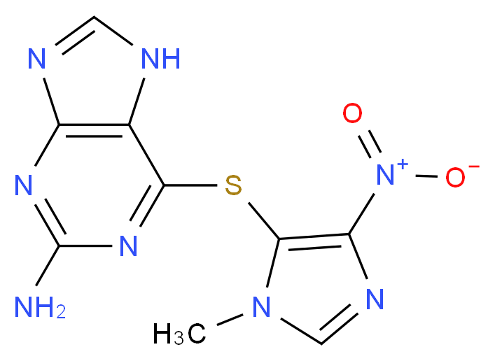 6-[(1-methyl-4-nitro-1H-imidazol-5-yl)sulfanyl]-7H-purin-2-amine_分子结构_CAS_5581-52-2
