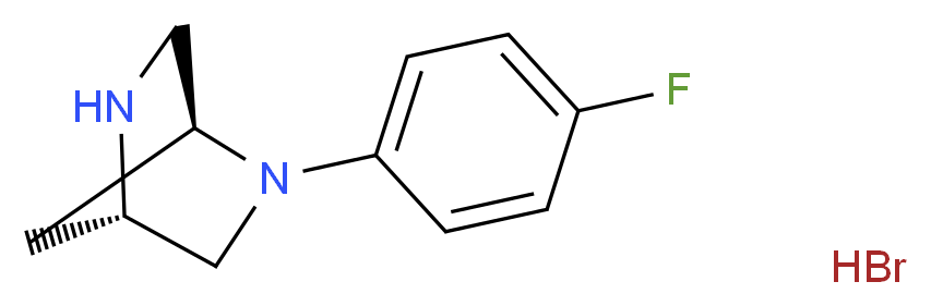 (1S,4S)-(-)-2-(4-氟苯基)-2,5-二氮杂二环[2.2.1]庚烷 氢溴酸盐_分子结构_CAS_308103-49-3)