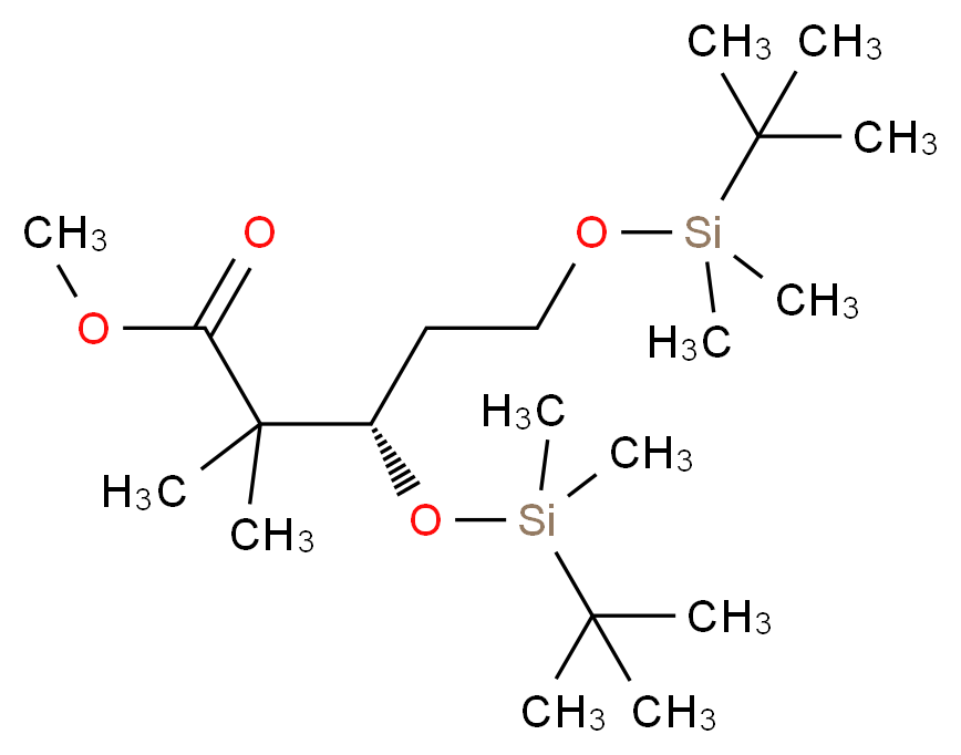 (-)-Methyl (3S)-3,5-Bis-{[tert-butyldimethylsilyl)oxy]}-2,2-dimethylpentanoate_分子结构_CAS_218614-13-2)