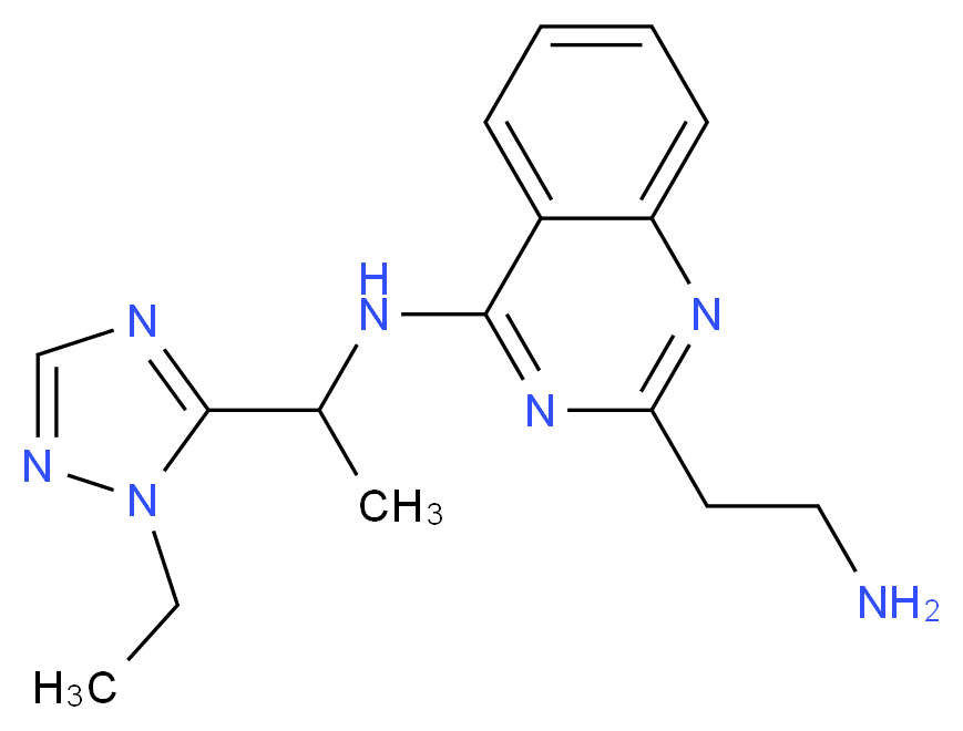 2-(2-aminoethyl)-N-[1-(1-ethyl-1H-1,2,4-triazol-5-yl)ethyl]quinazolin-4-amine_分子结构_CAS_)