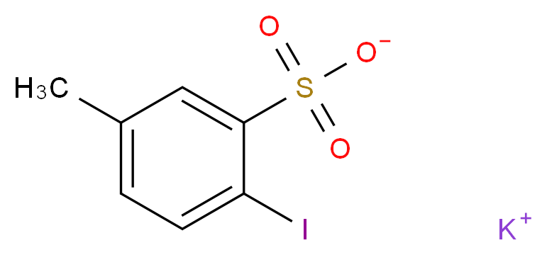 2-碘-5-甲基苯磺酸钾_分子结构_CAS_1093215-92-9)