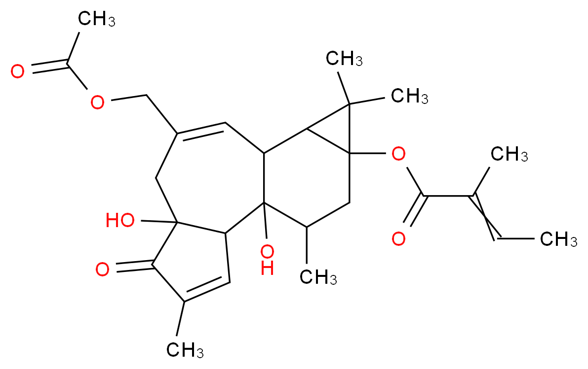 12-DEOXYPHORBOL 13-ANGELATE 20-ACETATE_分子结构_CAS_25090-72-6)