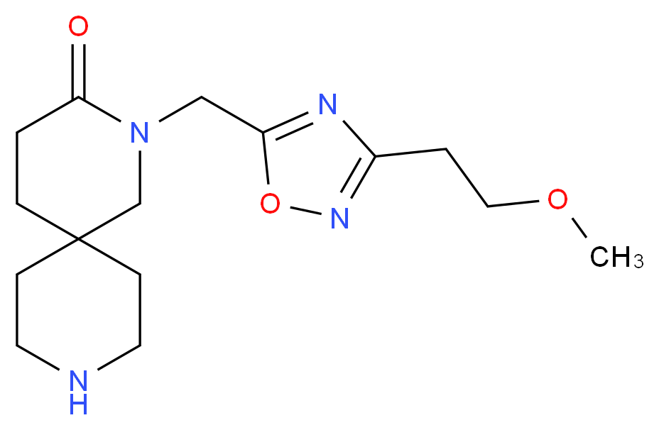 2-{[3-(2-methoxyethyl)-1,2,4-oxadiazol-5-yl]methyl}-2,9-diazaspiro[5.5]undecan-3-one_分子结构_CAS_)