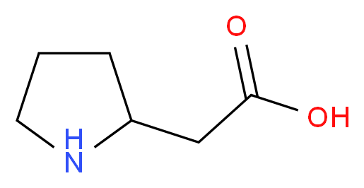 2-(pyrrolidin-2-yl)acetic acid_分子结构_CAS_56879-46-0