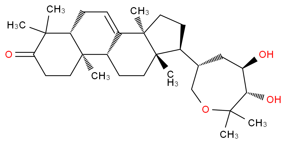 (1R,2R,7R,11S,14S,15S)-14-[(3S,5R,6S)-5,6-dihydroxy-7,7-dimethyloxepan-3-yl]-2,6,6,11,15-pentamethyltetracyclo[8.7.0.0<sup>2</sup>,<sup>7</sup>.0<sup>1</sup><sup>1</sup>,<sup>1</sup><sup>5</sup>]heptadec-9-en-5-one_分子结构_CAS_73891-72-2