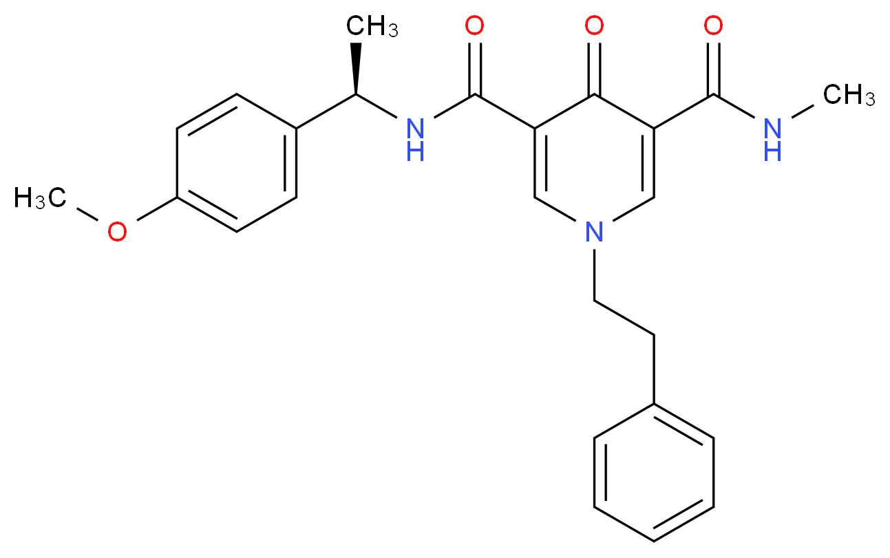 N-[(1R)-1-(4-methoxyphenyl)ethyl]-N'-methyl-4-oxo-1-(2-phenylethyl)-1,4-dihydro-3,5-pyridinedicarboxamide_分子结构_CAS_)