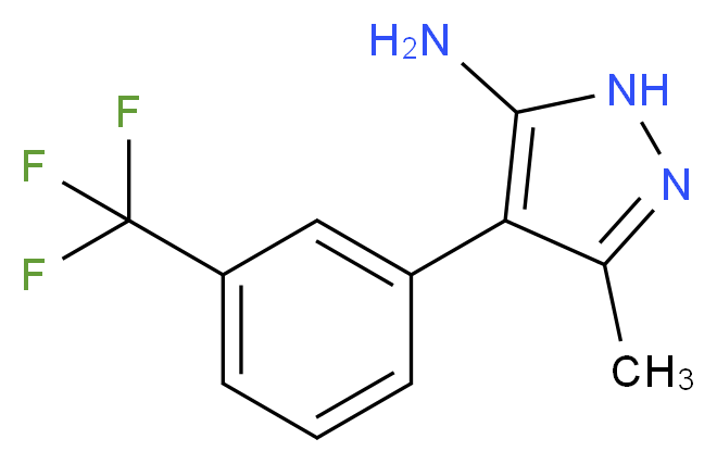 3-Methyl-4-[3-(trifluoromethyl)phenyl]-1H-pyrazol-5-amine_分子结构_CAS_)