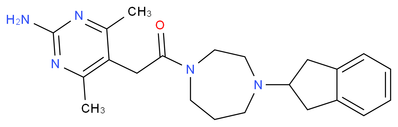5-{2-[4-(2,3-dihydro-1H-inden-2-yl)-1,4-diazepan-1-yl]-2-oxoethyl}-4,6-dimethyl-2-pyrimidinamine_分子结构_CAS_)