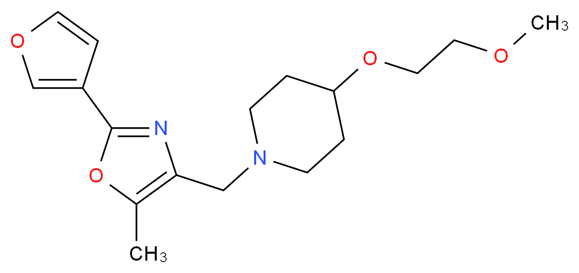 1-{[2-(3-furyl)-5-methyl-1,3-oxazol-4-yl]methyl}-4-(2-methoxyethoxy)piperidine_分子结构_CAS_)