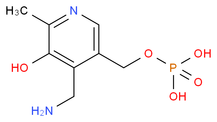 {[4-(aminomethyl)-5-hydroxy-6-methylpyridin-3-yl]methoxy}phosphonic acid_分子结构_CAS_529-96-4