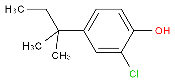 2-chloro-4-(2-methylbutan-2-yl)phenol_分子结构_CAS_5323-65-9