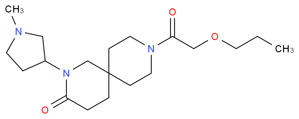 2-(1-methyl-3-pyrrolidinyl)-9-(propoxyacetyl)-2,9-diazaspiro[5.5]undecan-3-one_分子结构_CAS_)