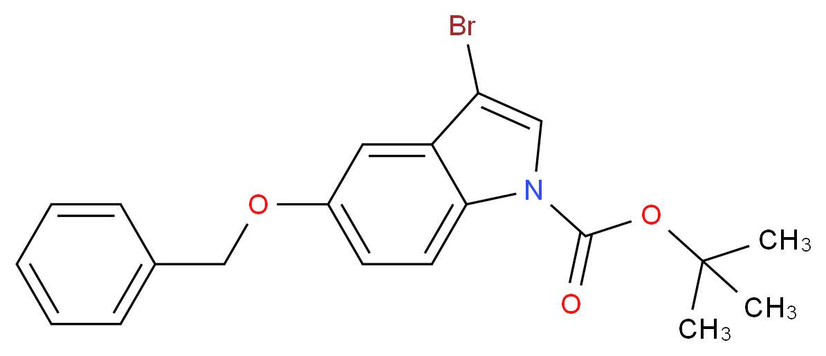 tert-butyl 5-(benzyloxy)-3-bromo-1H-indole-1-carboxylate_分子结构_CAS_914349-28-3