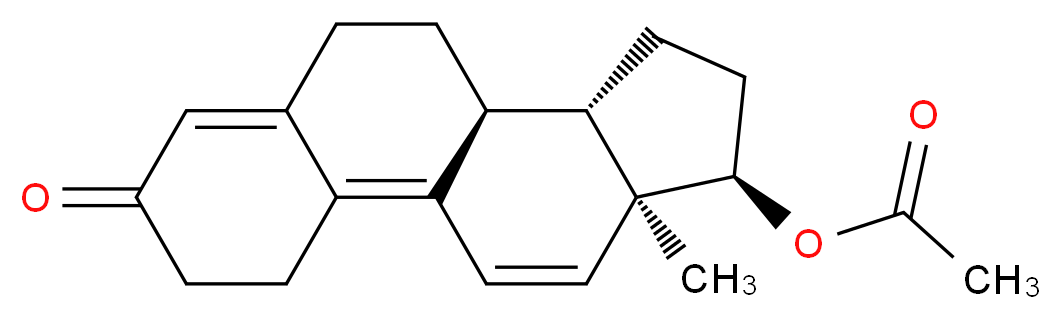 (10S,11S,14R,15S)-15-methyl-5-oxotetracyclo[8.7.0.0<sup>2</sup>,<sup>7</sup>.0<sup>1</sup><sup>1</sup>,<sup>1</sup><sup>5</sup>]heptadeca-1,6,16-trien-14-yl acetate_分子结构_CAS_10161-34-9