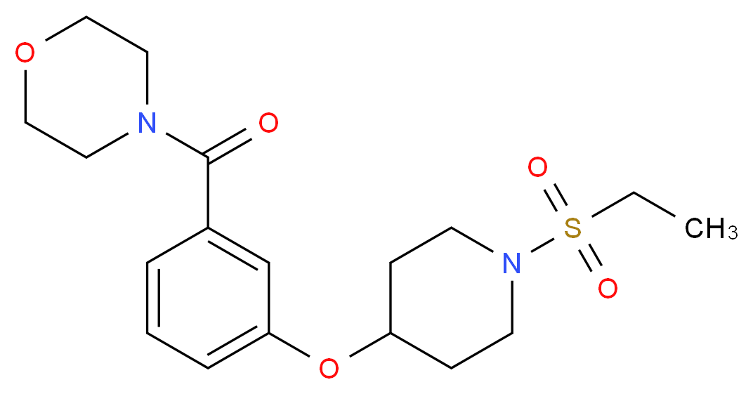 4-(3-{[1-(ethylsulfonyl)piperidin-4-yl]oxy}benzoyl)morpholine_分子结构_CAS_)