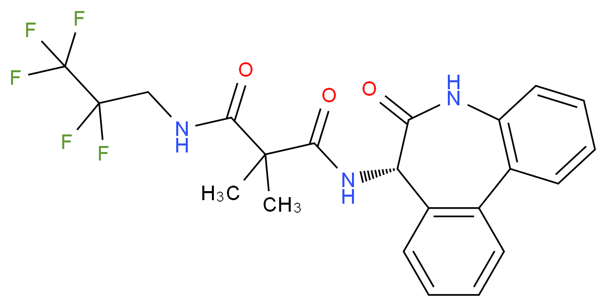2,2-dimethyl-N-[(10S)-9-oxo-8-azatricyclo[9.4.0.0^{2,7}]pentadeca-1(11),2(7),3,5,12,14-hexaen-10-yl]-N'-(2,2,3,3,3-pentafluoropropyl)propanediamide_分子结构_CAS_847925-91-1