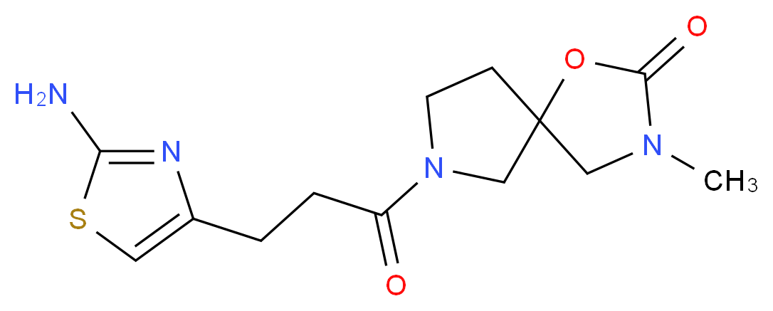 7-[3-(2-amino-1,3-thiazol-4-yl)propanoyl]-3-methyl-1-oxa-3,7-diazaspiro[4.4]nonan-2-one_分子结构_CAS_)
