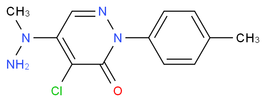 4-chloro-5-(1-methylhydrazin-1-yl)-2-(4-methylphenyl)-2,3-dihydropyridazin-3-one_分子结构_CAS_41933-01-1