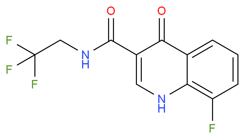 8-fluoro-4-oxo-N-(2,2,2-trifluoroethyl)-1,4-dihydroquinoline-3-carboxamide_分子结构_CAS_)