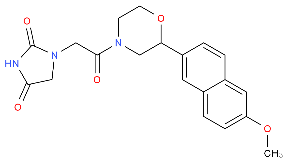 1-{2-[2-(6-methoxy-2-naphthyl)morpholin-4-yl]-2-oxoethyl}imidazolidine-2,4-dione_分子结构_CAS_)