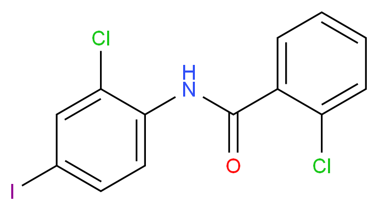 2-Chloro-N-(2-chloro-4-iodophenyl)benzamide_分子结构_CAS_424815-36-1)