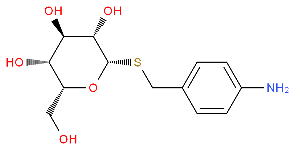 (2S,3S,4R,5R,6R)-2-{[(4-aminophenyl)methyl]sulfanyl}-6-(hydroxymethyl)oxane-3,4,5-triol_分子结构_CAS_35785-20-7