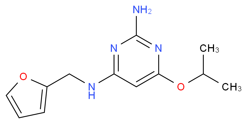 N~4~-(2-furylmethyl)-6-isopropoxypyrimidine-2,4-diamine_分子结构_CAS_)