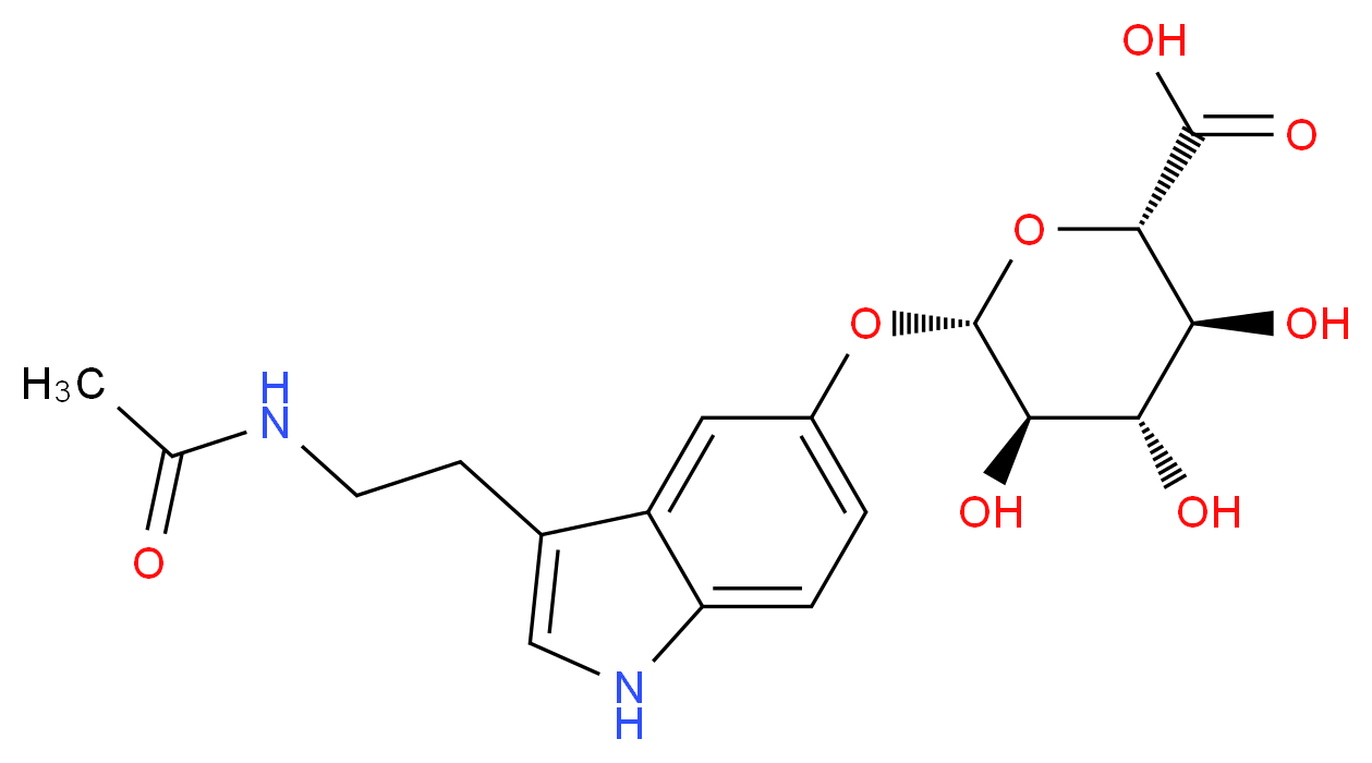 (2S,3S,4S,5R,6S)-6-{[3-(2-acetamidoethyl)-1H-indol-5-yl]oxy}-3,4,5-trihydroxyoxane-2-carboxylic acid_分子结构_CAS_18430-06-3