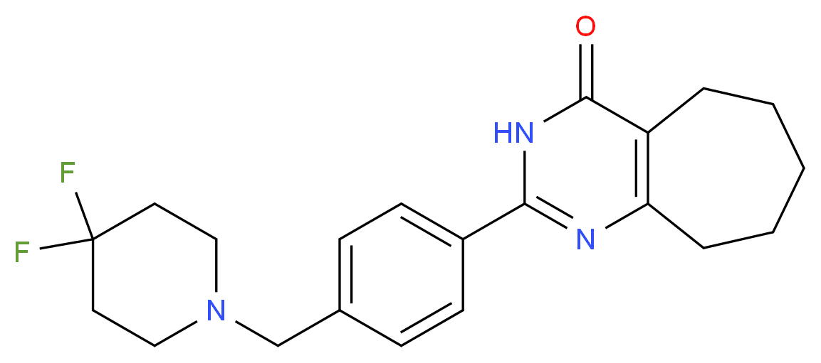 2-{4-[(4,4-difluoropiperidin-1-yl)methyl]phenyl}-3,5,6,7,8,9-hexahydro-4H-cyclohepta[d]pyrimidin-4-one_分子结构_CAS_)