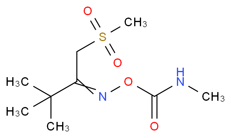 (1-methanesulfonyl-3,3-dimethylbutan-2-ylidene)amino N-methylcarbamate_分子结构_CAS_39184-59-3