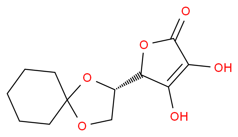 (+)-5,6-O-环亚己基-L-抗坏血酸_分子结构_CAS_6614-52-4)