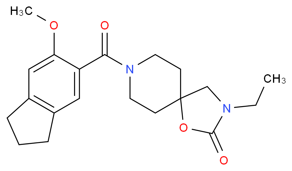3-ethyl-8-[(6-methoxy-2,3-dihydro-1H-inden-5-yl)carbonyl]-1-oxa-3,8-diazaspiro[4.5]decan-2-one_分子结构_CAS_)