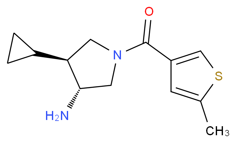 (3R*,4S*)-4-cyclopropyl-1-[(5-methyl-3-thienyl)carbonyl]-3-pyrrolidinamine_分子结构_CAS_)