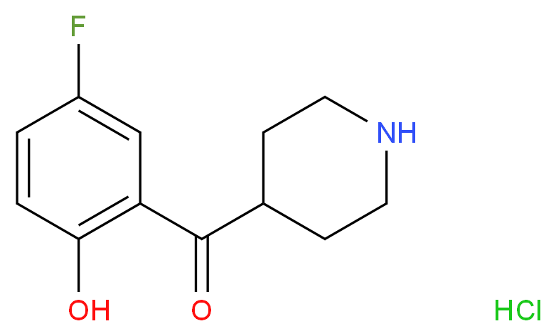 4-(5-氟-2-羟基苯甲酰基)哌啶盐酸盐_分子结构_CAS_1182284-28-1)