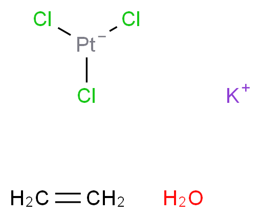 potassium ethene trichloroplatinumuide hydrate_分子结构_CAS_16405-35-9